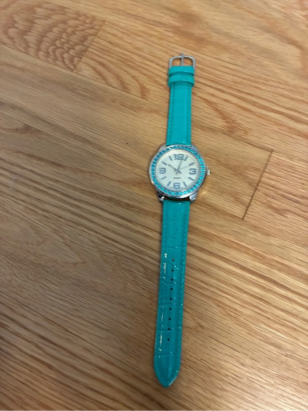 Teal Crystal-Trim Women’s Fashion Watch